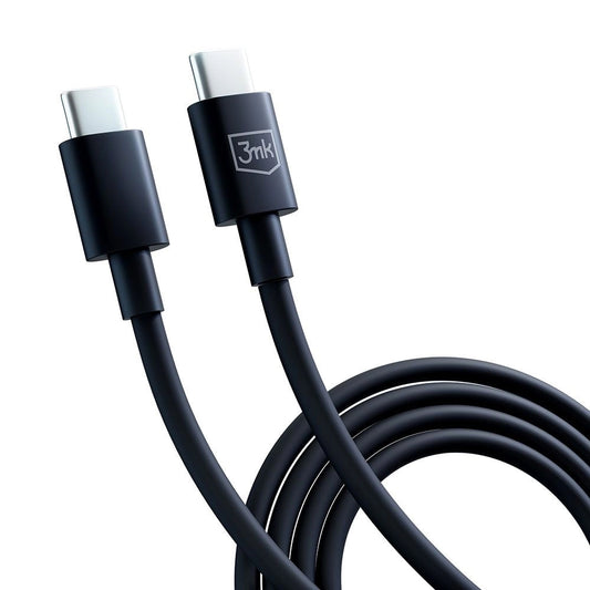 Кабел за данни и зареждане USB-C - USB-C 3MK Hyper, 100W, 1.2m, Черен