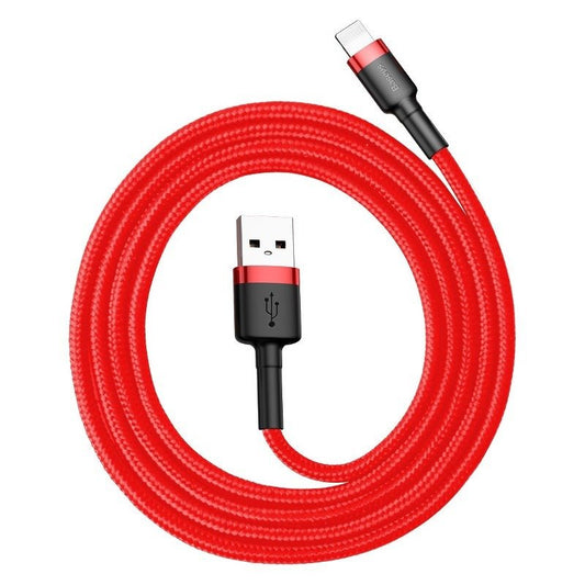 Кабел за данни и зареждане USB-A - Lightning Baseus Cafule, 18W, 1m, Червен CALKLF-B09