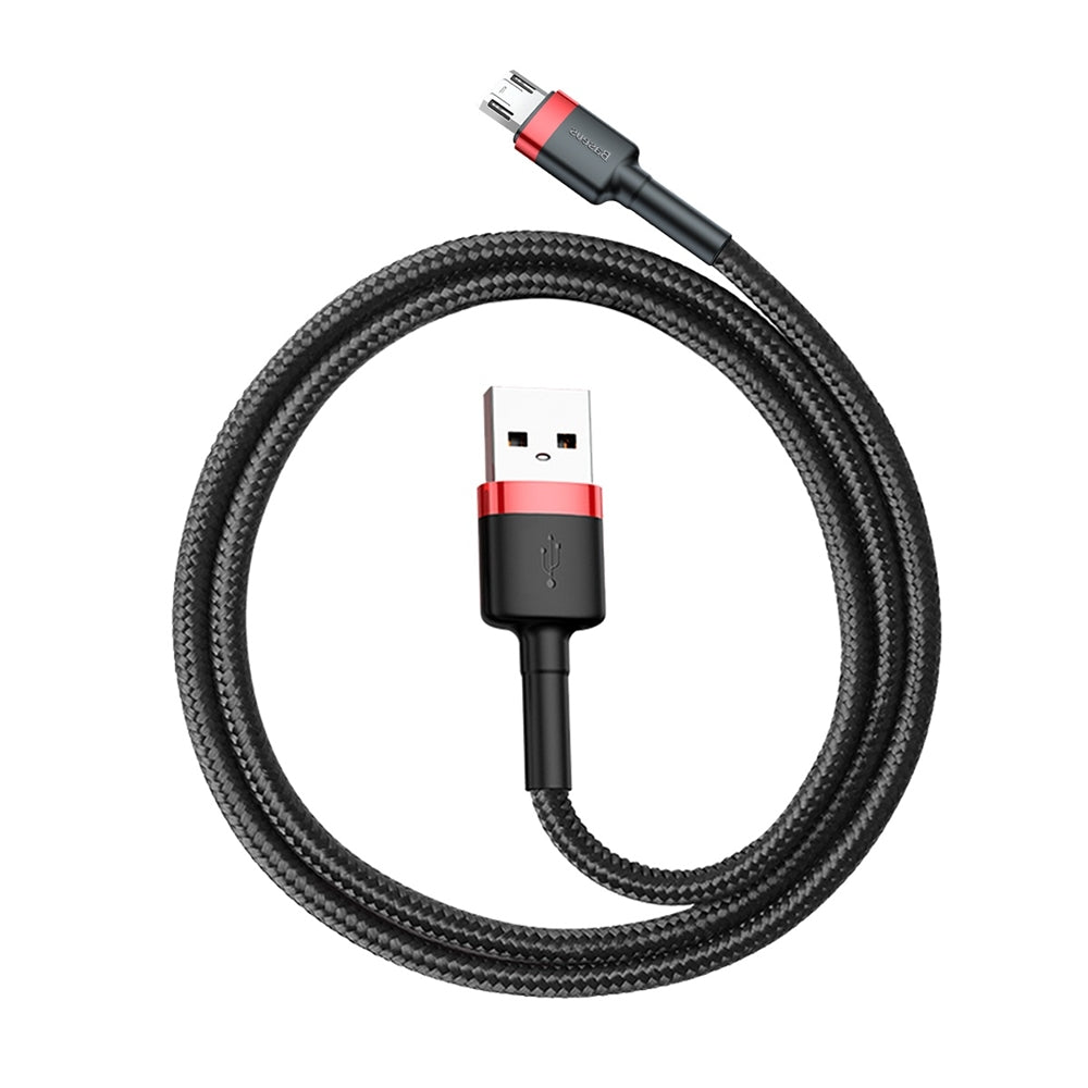 Кабел за данни и зареждане USB-A - microUSB Baseus Cafule, 18W, 2m, Червен