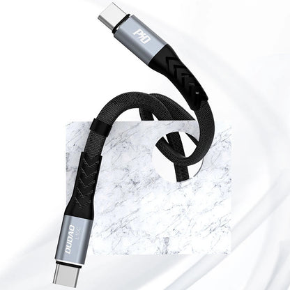 Кабел за данни и зареждане USB-C - USB-C Dudao L10C, 100W, 0.23m, Черен
