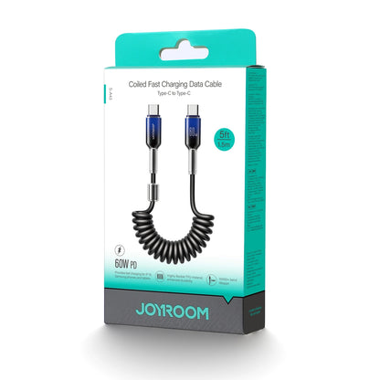 Кабел за данни и зареждане USB-C - USB-C Joyroom S-A43 Crystal, 60W, 1.5m, Черен