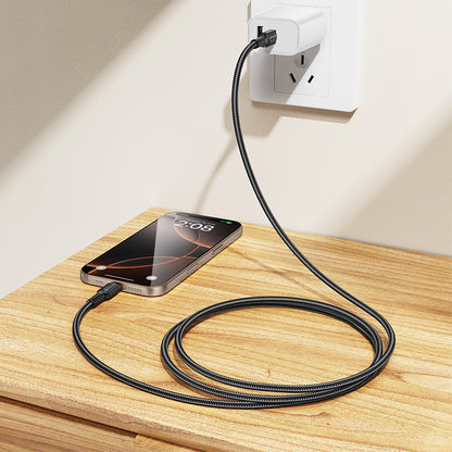 Кабел за данни и зареждане USB-C - USB-C Borofone BX116 Certain, 60W, 1m, Черен