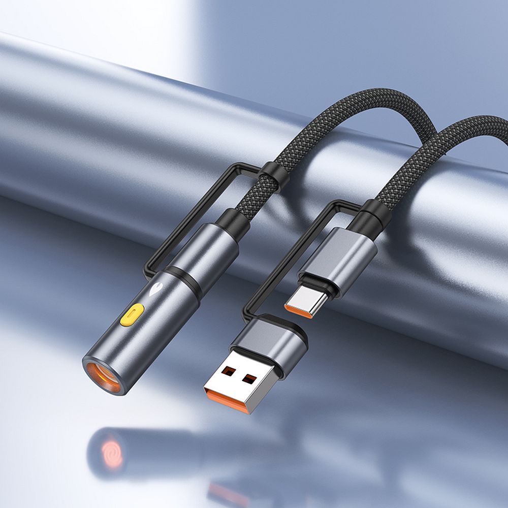 Кабел за данни и зареждане USB-C / USB-A - USB-C / Електрическа запалка HOCO U138, 60W, 1.2m, Черен