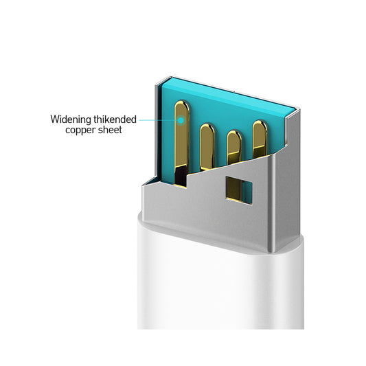 Кабел за данни и зареждане USB-A - Lightning BWOO X172L, 18W, 1m, Бял