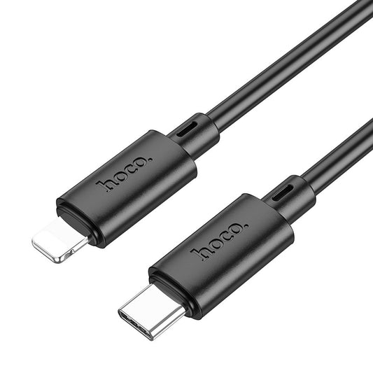 Кабел за данни и зареждане USB-C - Lightning HOCO X88, 20W, 1m, Черен