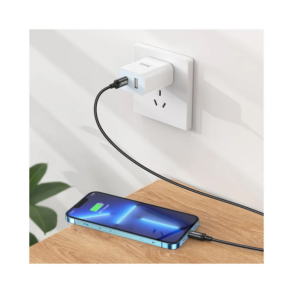 Кабел за данни и зареждане USB-C - Lightning HOCO X89, 27W, 2m, Черен