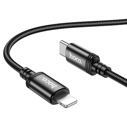 Кабел за данни и зареждане USB-C - Lightning HOCO X89, 20W, 1m, Черен