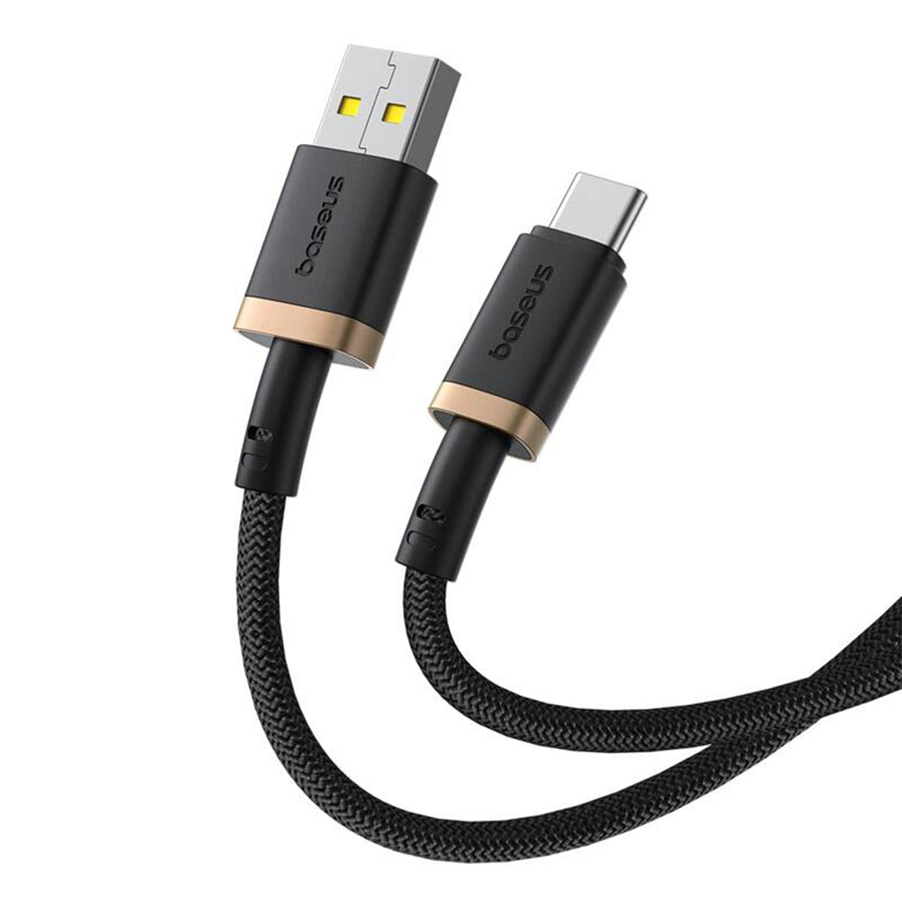 Кабел за данни и зареждане USB-A - USB-C Baseus Dura Series, 60W, 2m, Златист P10377802U01-02