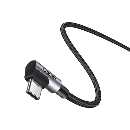 Кабел за данни и зареждане USB-C - USB-C UGREEN US335 Angled, 100W, 2m, Черен