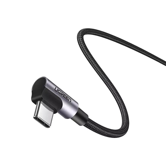 Кабел за данни и зареждане USB-C - USB-C UGREEN US335 Angled, 100W, 2m, Черен