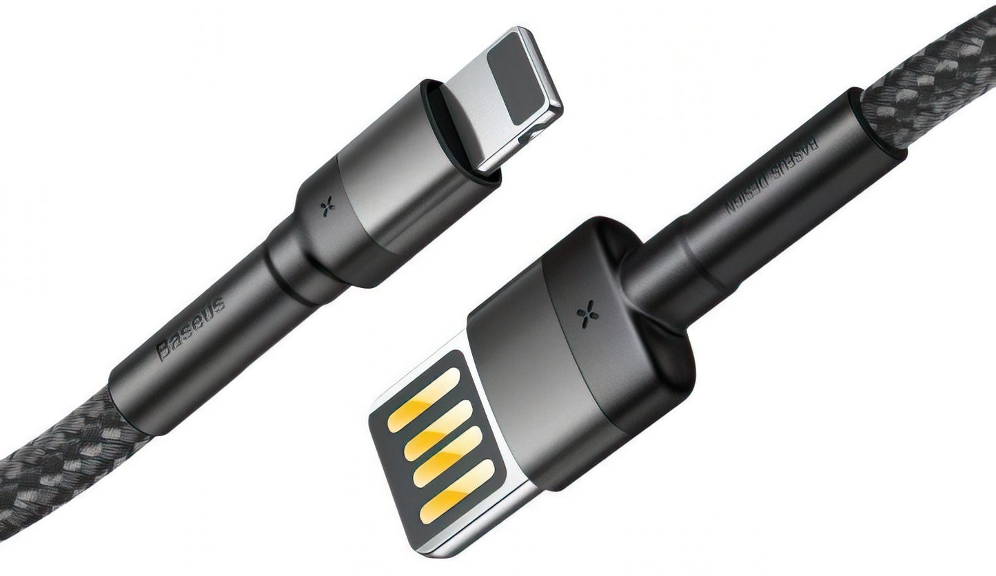 Кабел за данни и зареждане USB-A - Lightning Baseus Cafule Special Edition, 18W, 1m, Сив CALKLF-GG1