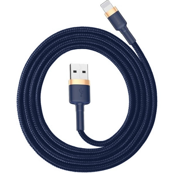 Кабел за данни и зареждане USB-A - Lightning Baseus Cafule, 18W, 2m, Тъмносин CALKLF-CV3