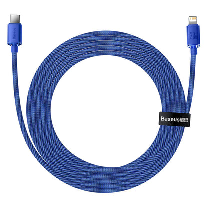 Кабел за данни и зареждане USB-C - Lightning Baseus Crystal Shine Series, 20W, 1.2m, Син CAJY000203