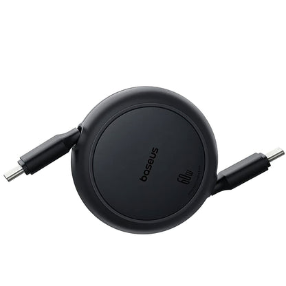 Кабел за данни и зареждане USB-C - USB-C Baseus Free2Pull Mini Retractable, 60W, 1m, Черен P10364500111-01
