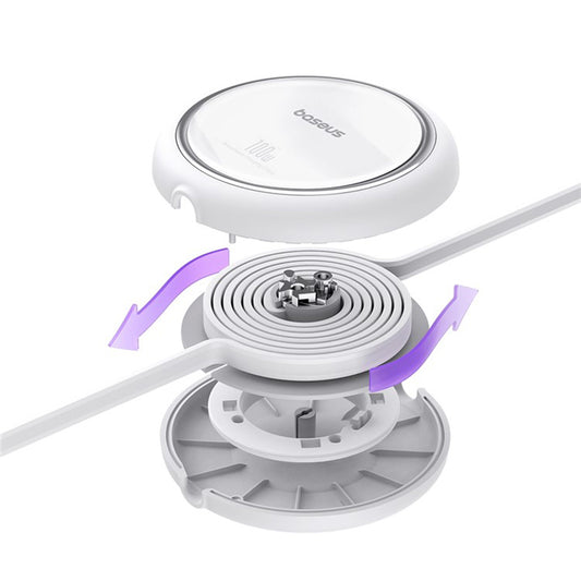 Кабел за данни и зареждане USB-C - USB-C Baseus Free2Draw Mini Retractable, 100W, 1m, Бял P10364500211-00