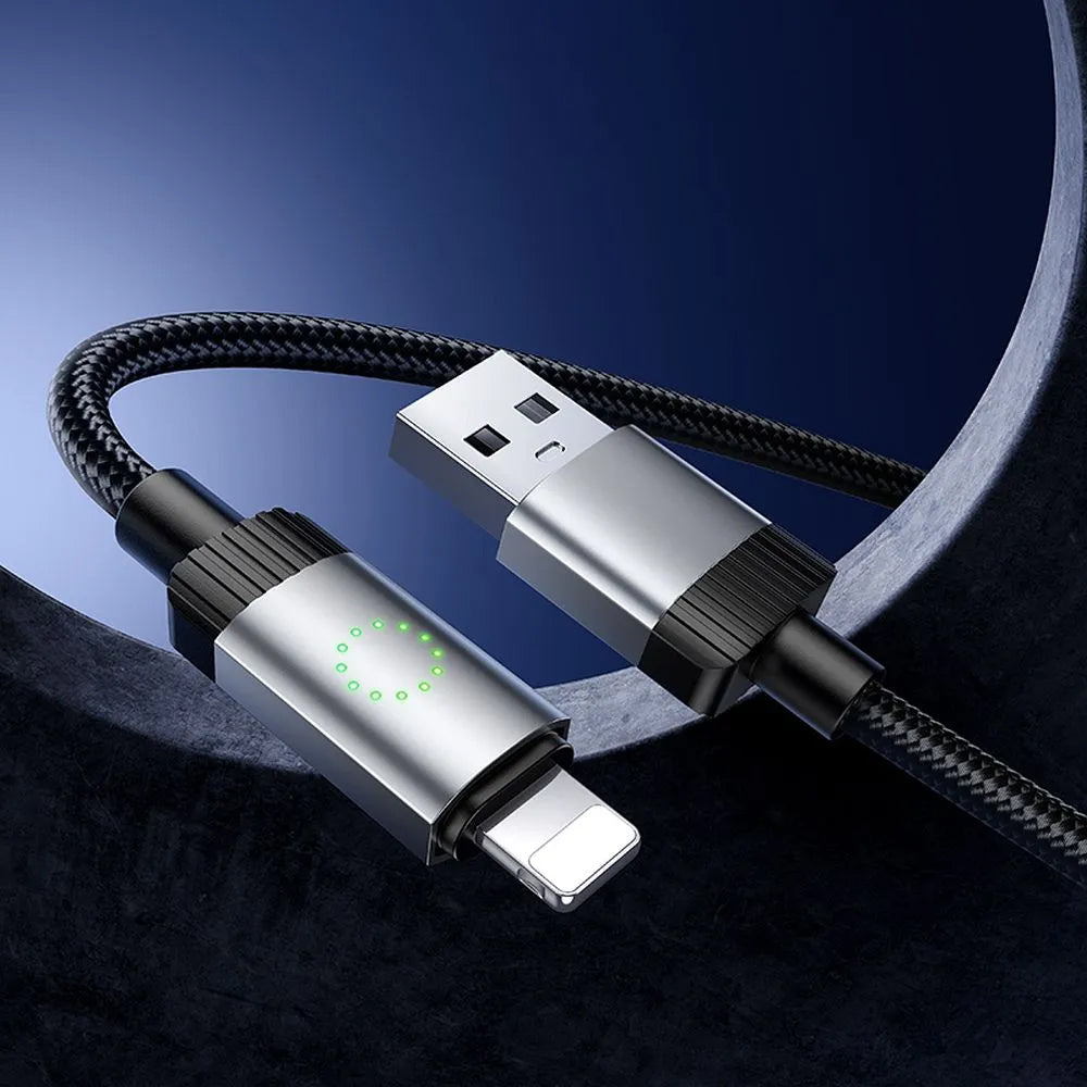 Кабел за данни и зареждане USB-A - Lightning HOCO X117, 18W, 1m, Черен