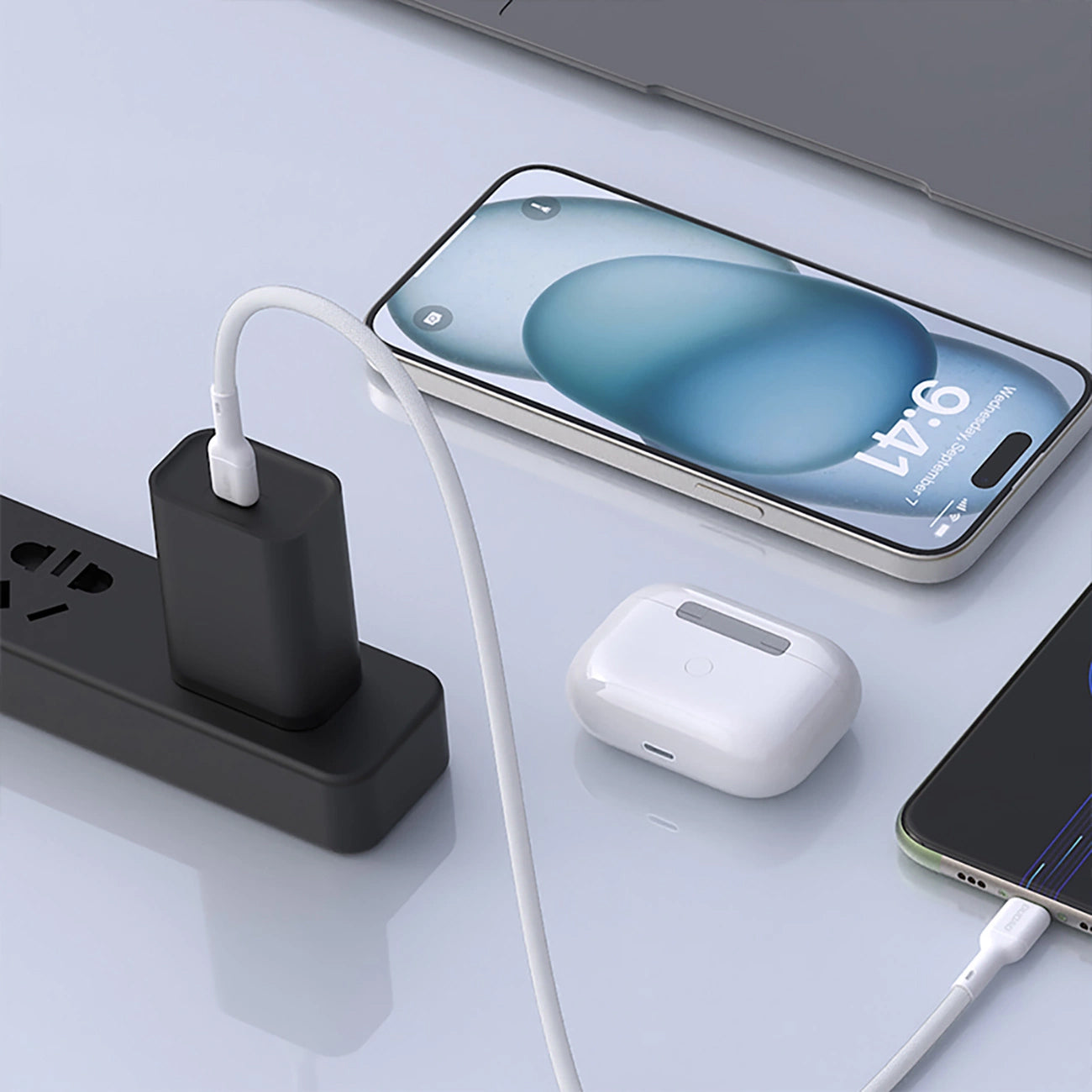 Кабел за данни и зареждане USB-C - USB-C Dudao L9C, 65W, 1m, Бял