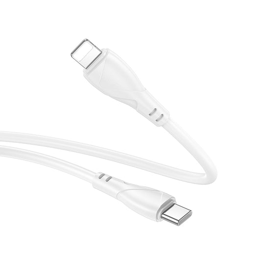 Кабел за данни и зареждане USB-C - USB-C Borofone BX121 Energy, 60W, 1m, Бял