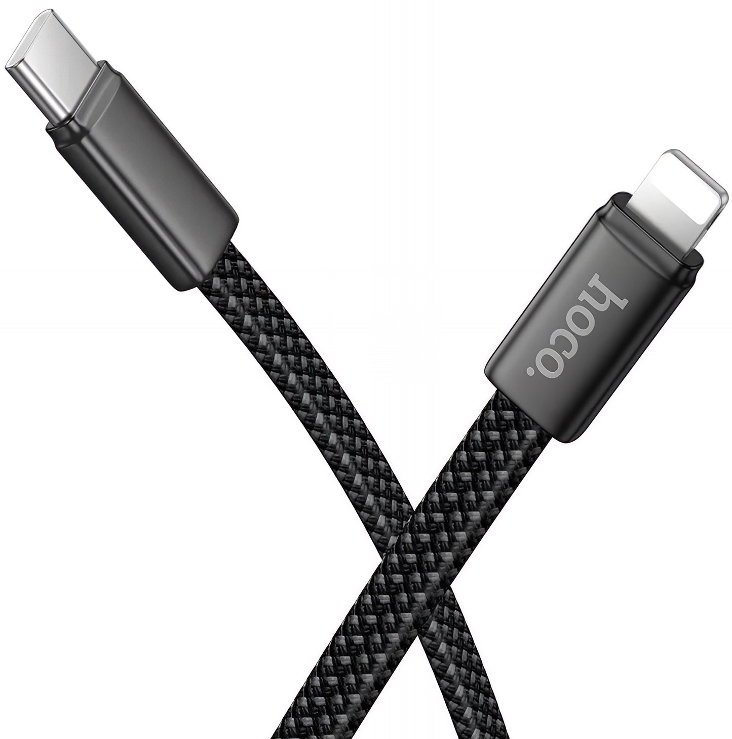 Кабел за данни и зареждане USB-C - Lightning HOCO X125, 30W, 1m, Черен