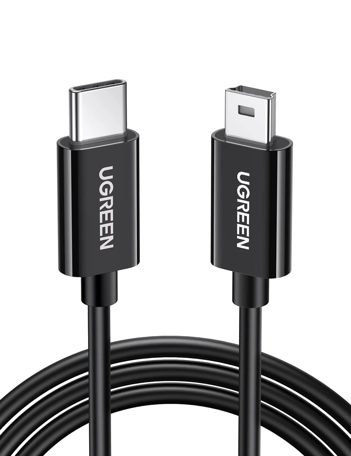 Кабел за данни и зареждане USB-C - miniUSB UGREEN US242, 18W, 1m, Черен