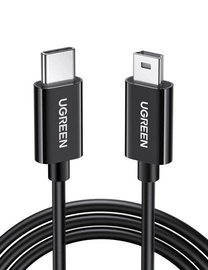 Кабел за данни и зареждане USB-C - miniUSB UGREEN US242, 18W, 1m, Черен