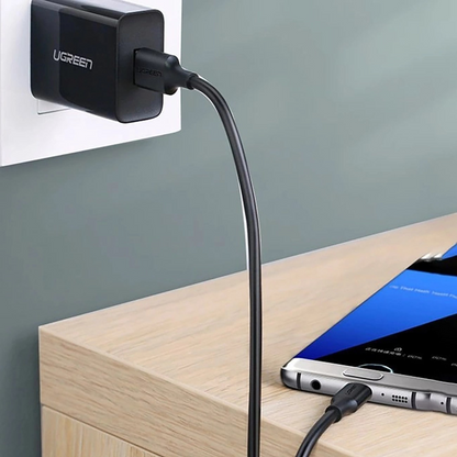 Кабел за данни и зареждане USB-A - USB-C UGREEN US184, 18W, 0.5m, Черен