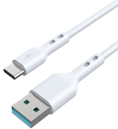 Кабел за данни и зареждане USB-A - USB-C BWOO X172C, 60W, 1m, Бял