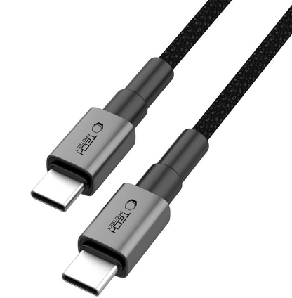 Кабел за данни и зареждане USB-C - USB-C Tech-Protect Ultraboost DNA MagTwist, 100W, 1m, Сив