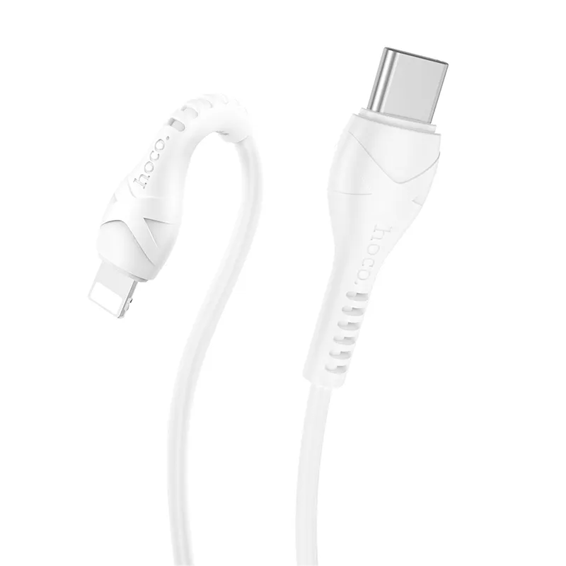 Кабел за данни и зареждане USB-C - Lightning HOCO X37, 27W, 1m, Бял