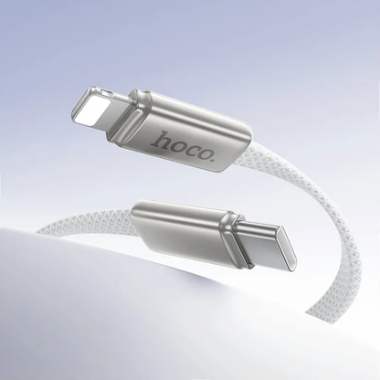 Кабел за данни и зареждане USB-C - Lightning HOCO X125, 30W, 1m, Бял