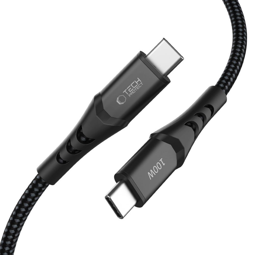 Кабел за данни и зареждане USB-C - USB-C Tech-Protect UB11T Ultraboost, 100W, 2м, Черен