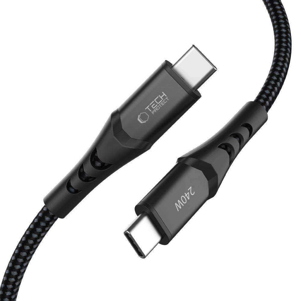 Кабел за данни и зареждане USB-C - USB-C Tech-Protect UB11T Ultraboost, 240W, 2м, Черен