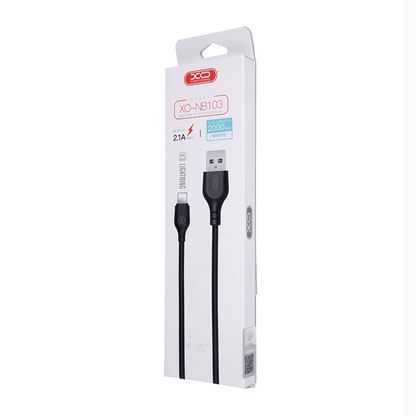 Кабел за данни и зареждане USB-A - microUSB XO Design NB103, 18W, 1m, Бял