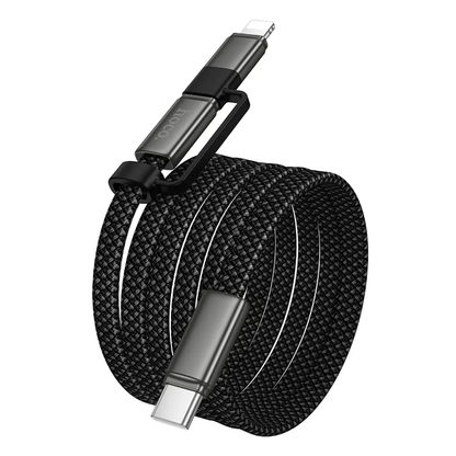 Кабел за данни и зареждане USB-C - Lightning / USB-C HOCO X125, 60W, 1м, Черен