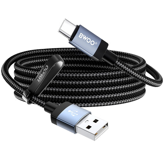 Кабел за данни и зареждане USB-A - USB-C BWOO BO-X401C, 18W, 1м, Черен
