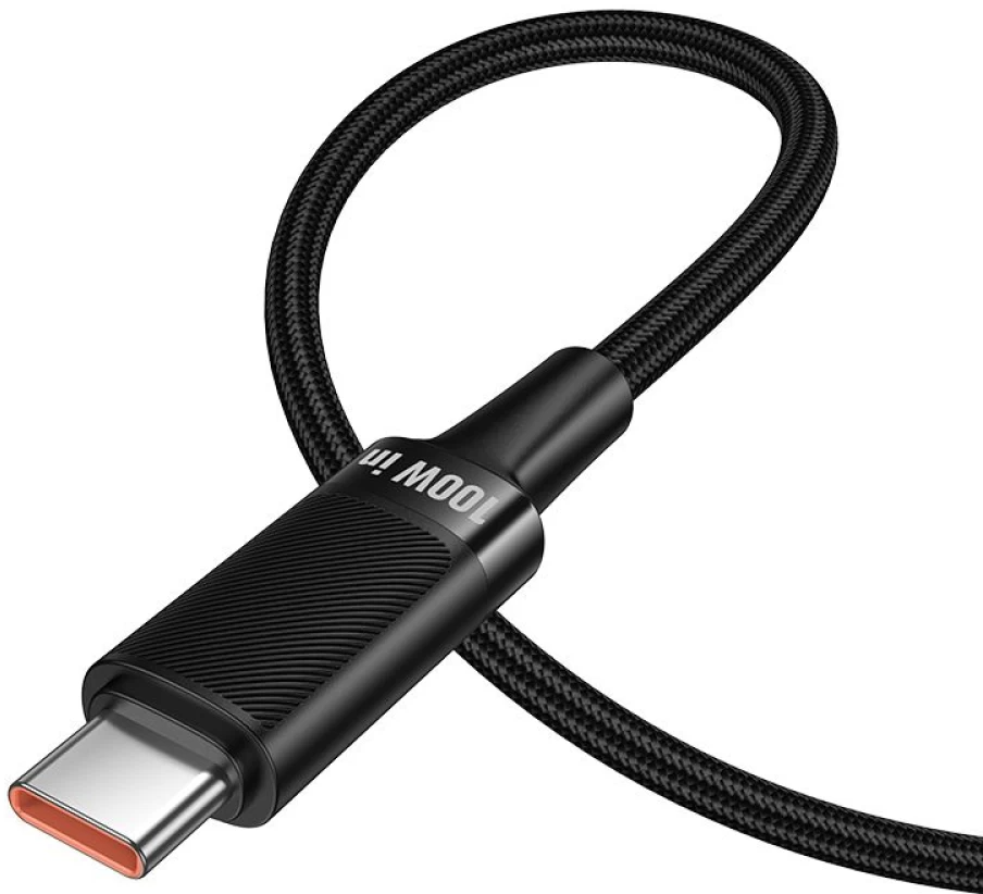 Кабел за данни и зареждане USB-C - USB-C HOCO U153 Extreme, 100W, 1.2м, Черен