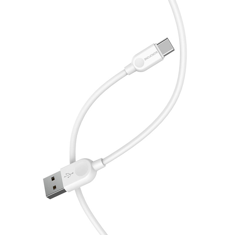 Кабел за пренос на данни и зареждане USB-A - USB-C Borofone BX14 LinkJet BX14, 18W, 2 m, бял