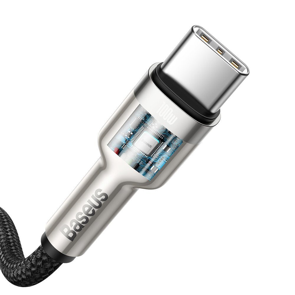Кабел за данни и зареждане USB-C - USB-C Baseus Cafule, 100W, 2m, Черен CATJK-D01