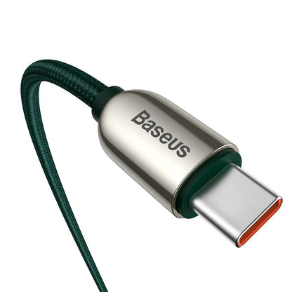 USB-C кабел за данни и зареждане - USB-C Baseus Display Fast Charging, 100W, 1m, зелен CATSK-B06