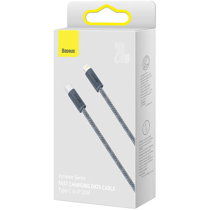 Кабел за данни и зареждане USB-C - Lightning Baseus Dynamic Series, 20W, 1m, Сив CALD000016