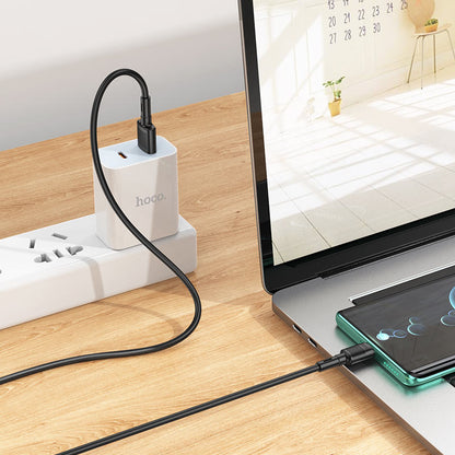 Кабел за данни и зареждане USB-A - USB-C HOCO X83 Victory, 20W, 1m, Черен