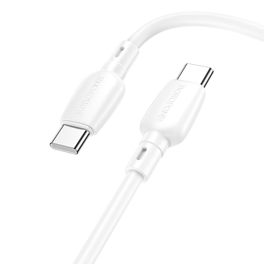 USB-C кабел за данни и зареждане - USB-C Borofone BX93, 60W, 1m, бял 