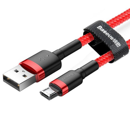 Кабел за данни и зареждане USB-A - microUSB Baseus Cafule, 18W, 1m, червен CAMKLF-B09