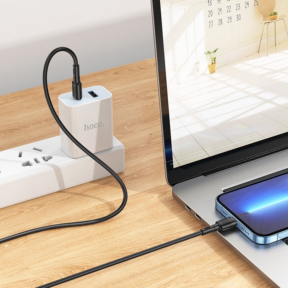 HOCO X83 Victory USB-C - Lightning кабел за данни и зареждане, 20W, 1 м, черен 