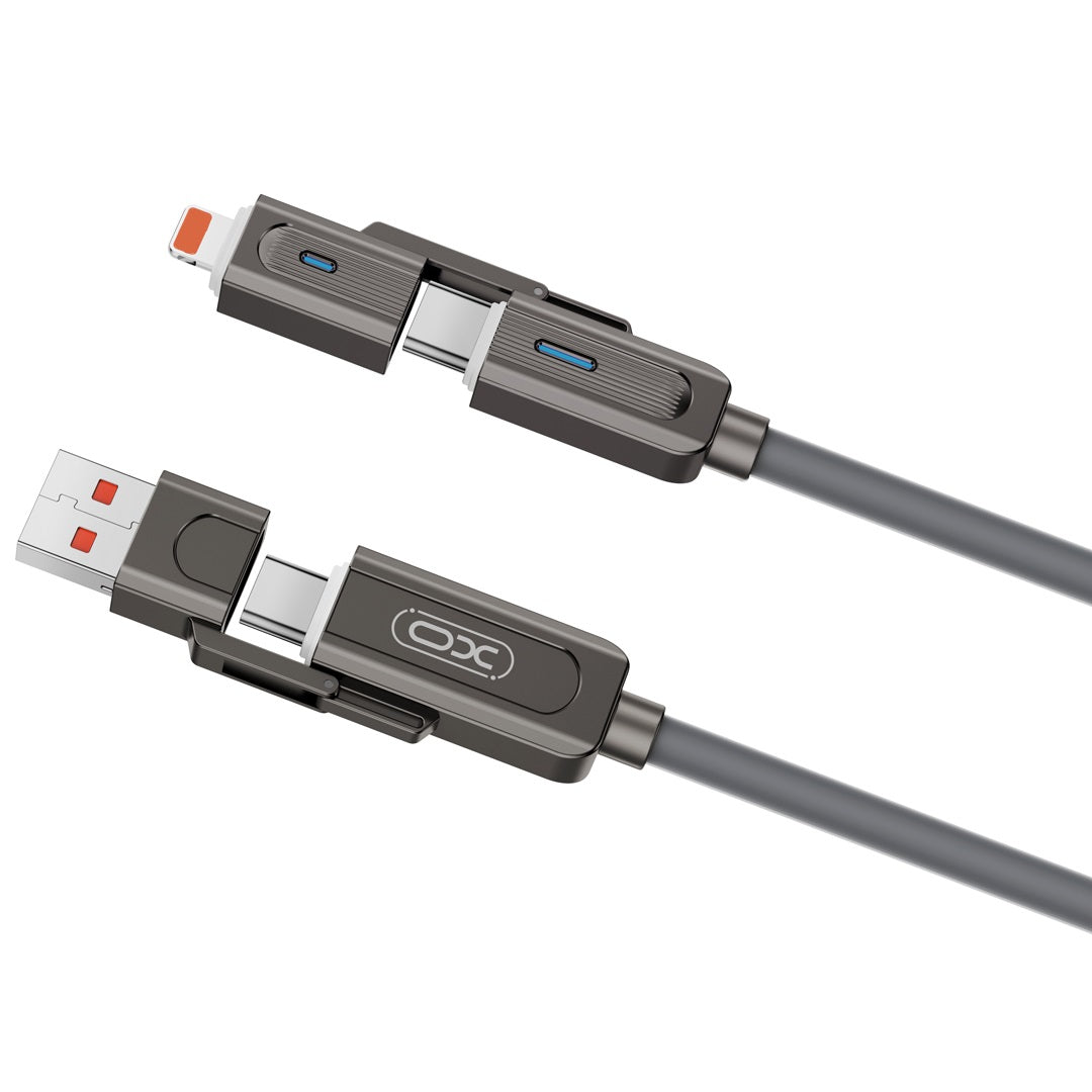 Кабел за данни и зареждане USB-C / USB-A - USB-C / Lightning XO Design NB275 2в1, 60W, 1 м, черен 