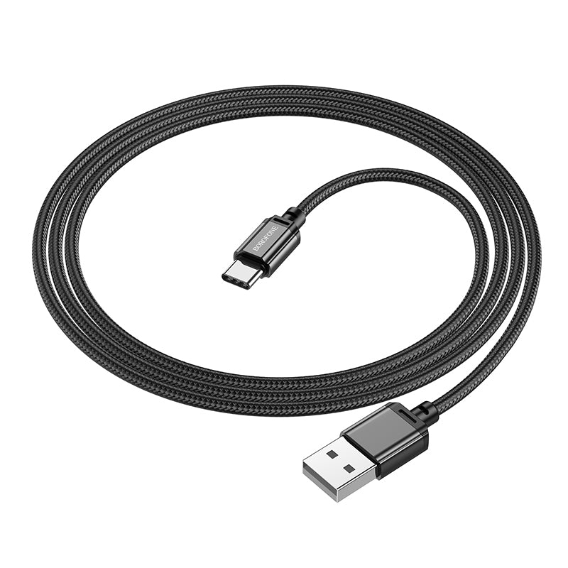 Кабел за данни и зареждане USB-A - USB-C Borofone BX87 Sharp BX87, 60W, 1m, черен 