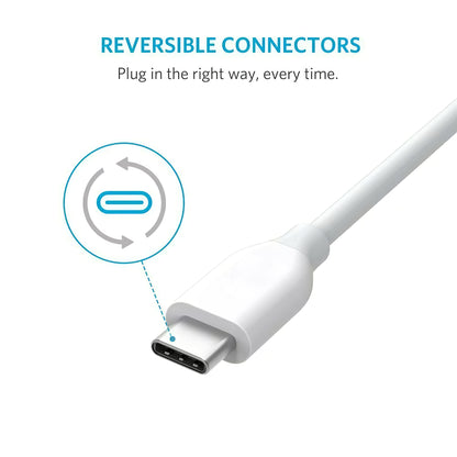 Кабел за пренос на данни и зареждане от USB-A към USB-C Anker PowerLine, 18 W, 0,9 м, бял A8163021 