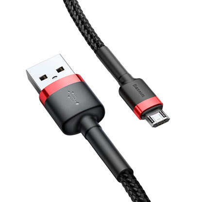 Кабел за данни и зареждане USB-A - microUSB Baseus Cafule, 18W, 2m, Червен