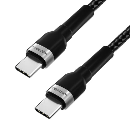 Кабел за данни и зареждане USB-C - USB-C WZK WNBCC2, 65W, 2m, Черен