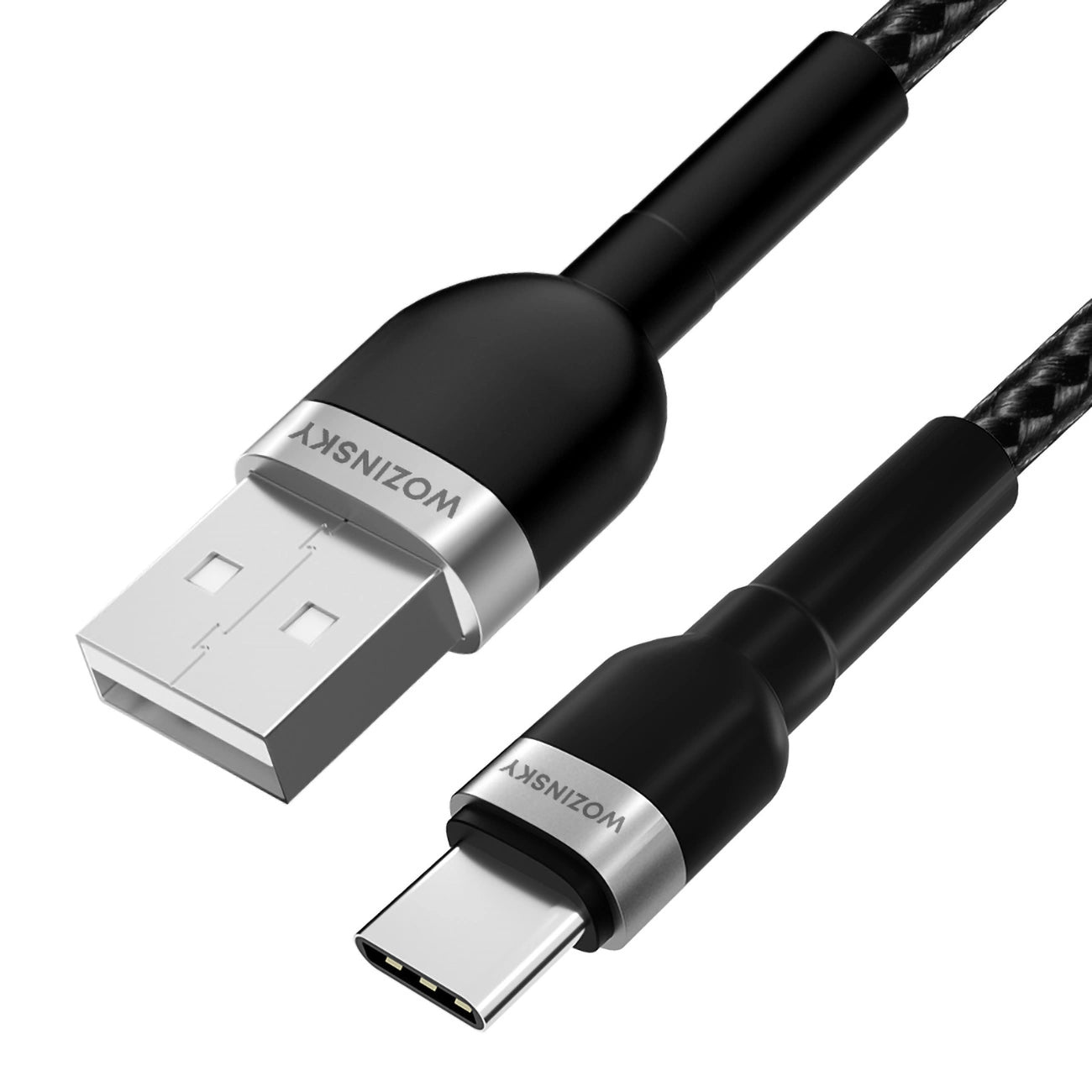 USB-A to USB-C Data and Charging Cable WZK WNBAC1, 20W, 1m, Black